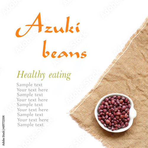 Raw Organic azuki beans in a bowl