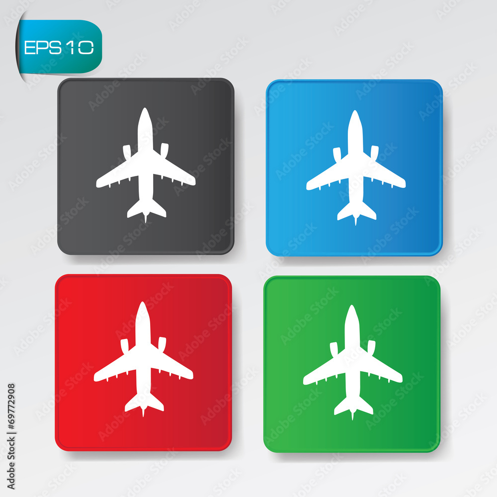Airplane on buttons,vector Airplane on buttons,vector
