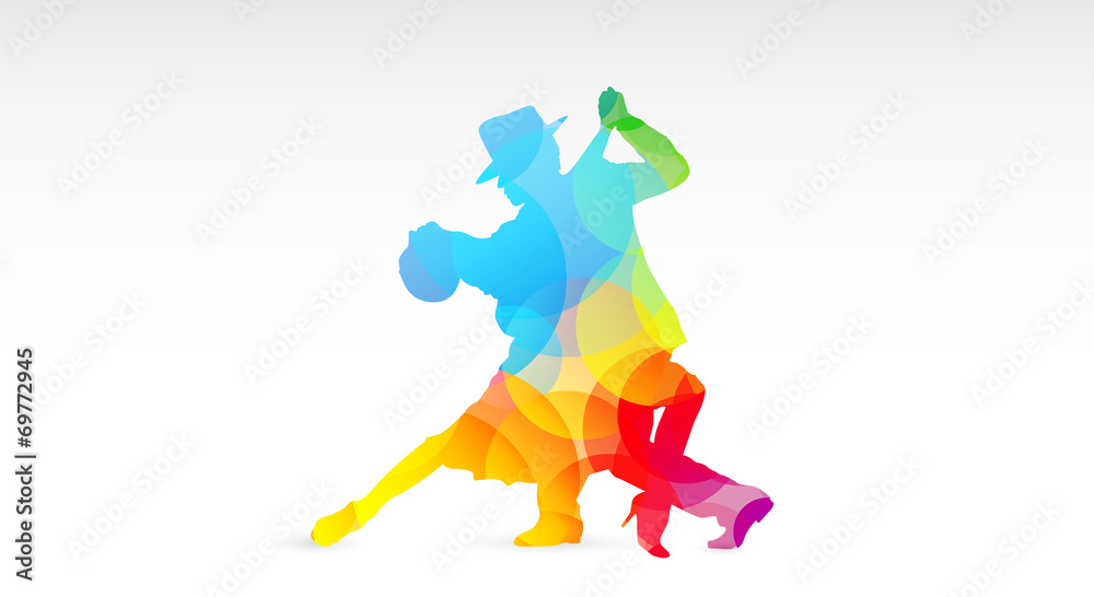 ballerini di tango, colori, fantasia, danza, ballerini, tango - obrazy, fototapety, plakaty 