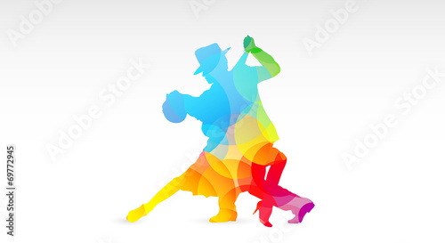 ballerini di tango, colori, fantasia, danza, ballerini, tango