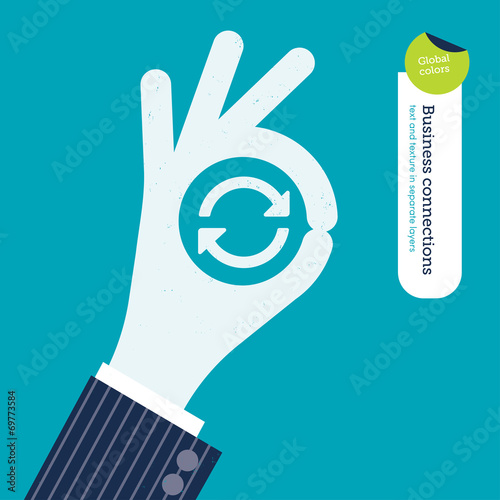Ok hand with repeat symbol