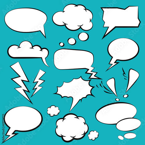 Speech bubbles,Blank for text,vector
