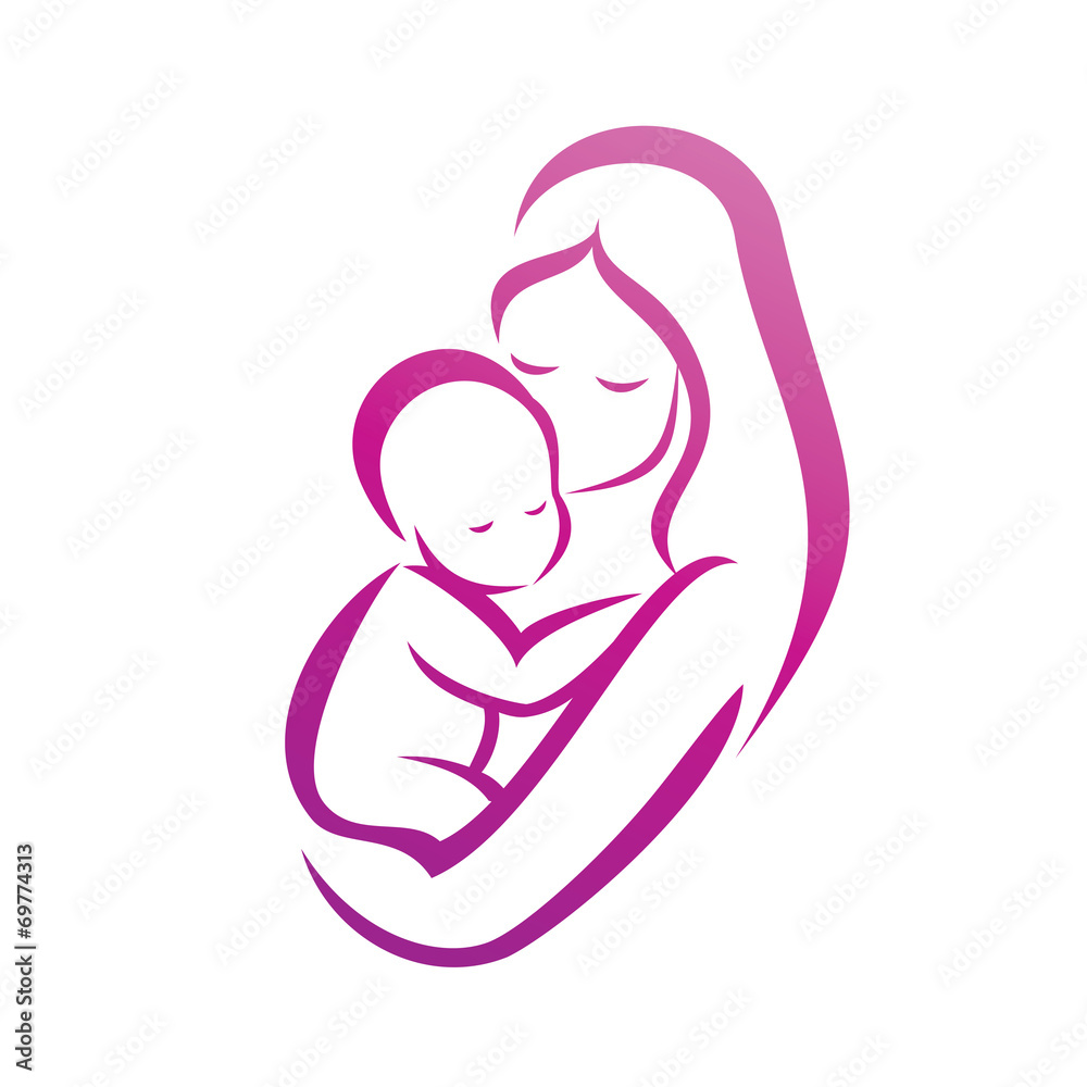text mother baby silhouette