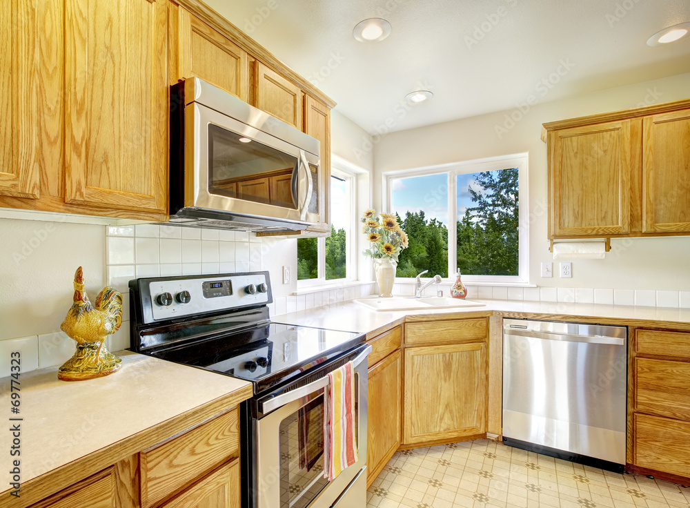 Countryside house interior. Bright kitchen room Countryside house interior. Bright kitchen room