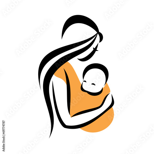 mom holding her baby in a sling