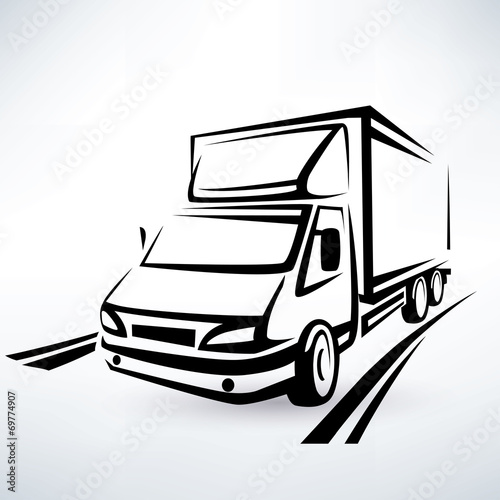mini van outlined sketch, isolated vector symbol