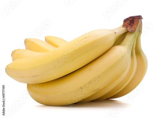 Bananas bunch isolated on white background cutout