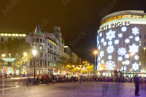 Photography Christmas decorations on the streets in Barcelona, Catalonia
