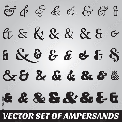 set of ampersands from different fonts
