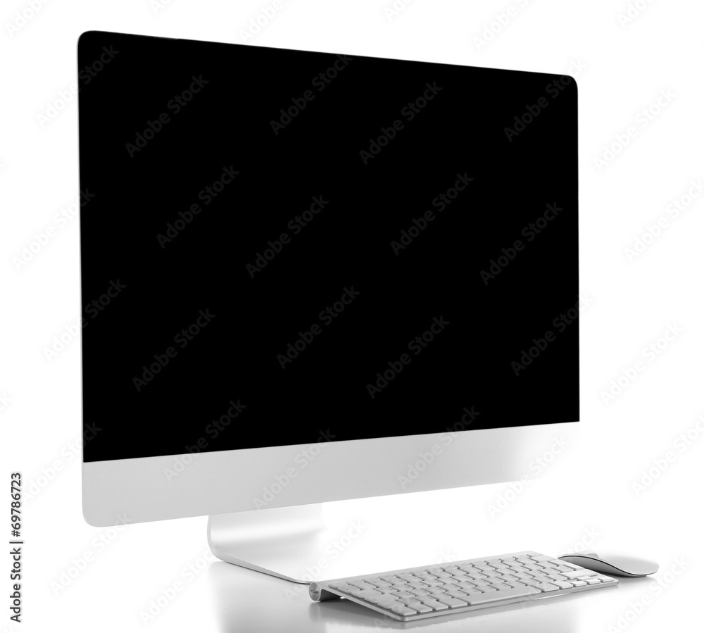 Fototapeta premium New modern computer, isolated on white