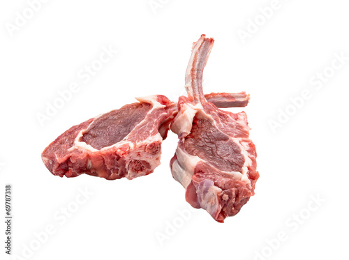 Raw lamb cutlets
