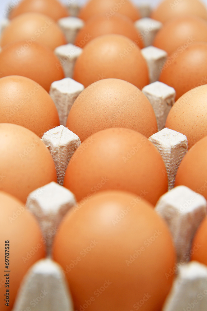 Eggs in paper container Eggs in paper container