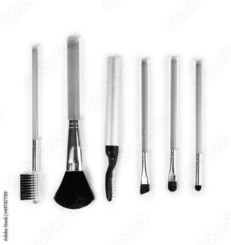 Brushes for makeup isolated on white