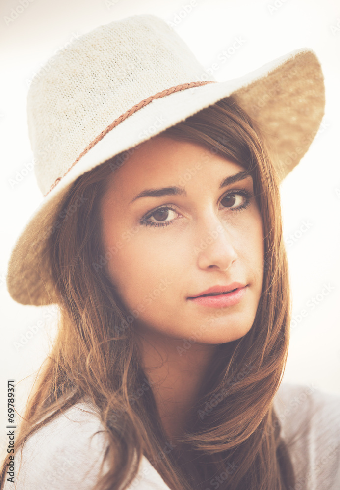Portrait of Trendy Stylish Hipster Woman Portrait of Trendy Stylish Hipster Woman