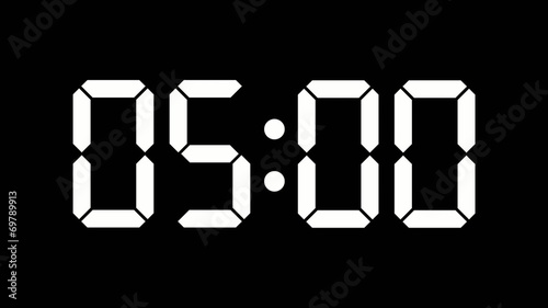 Digital clock count from zero to sixty - full HD