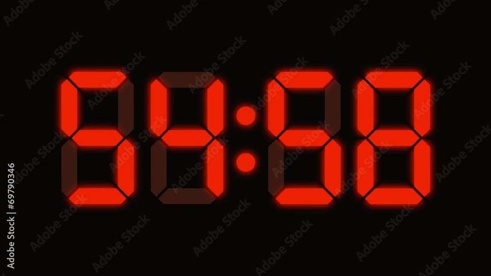 Digital clock countdown from sixty to zero - LED display