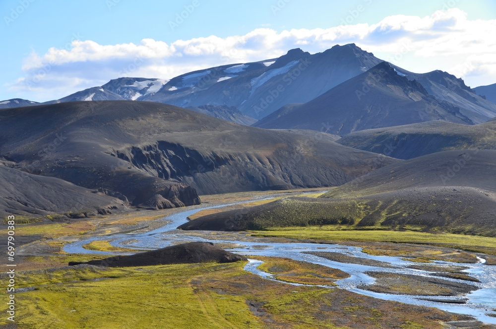 Пейзажи Исландии, горы, реки и озера