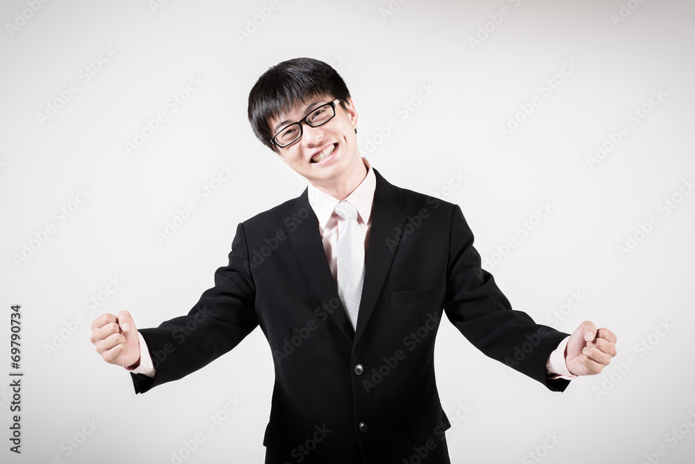 Successful young business man of Asian, full length portrait iso Successful young business man of Asian, full length portrait iso