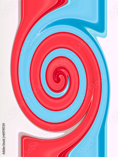 Light blue and pink twirling strips abstract background