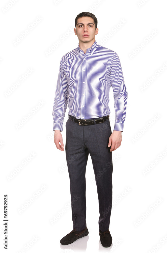 Man in fashion look isolated on white