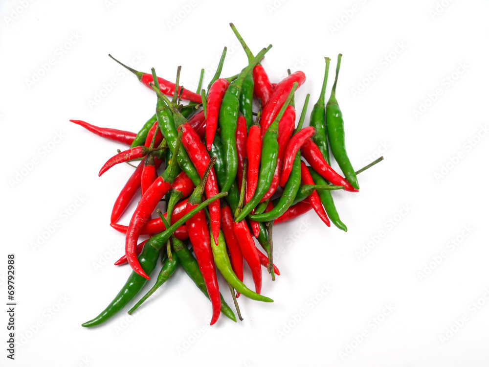 green and red pepper isolated on a white background green and red pepper isolated on a white background