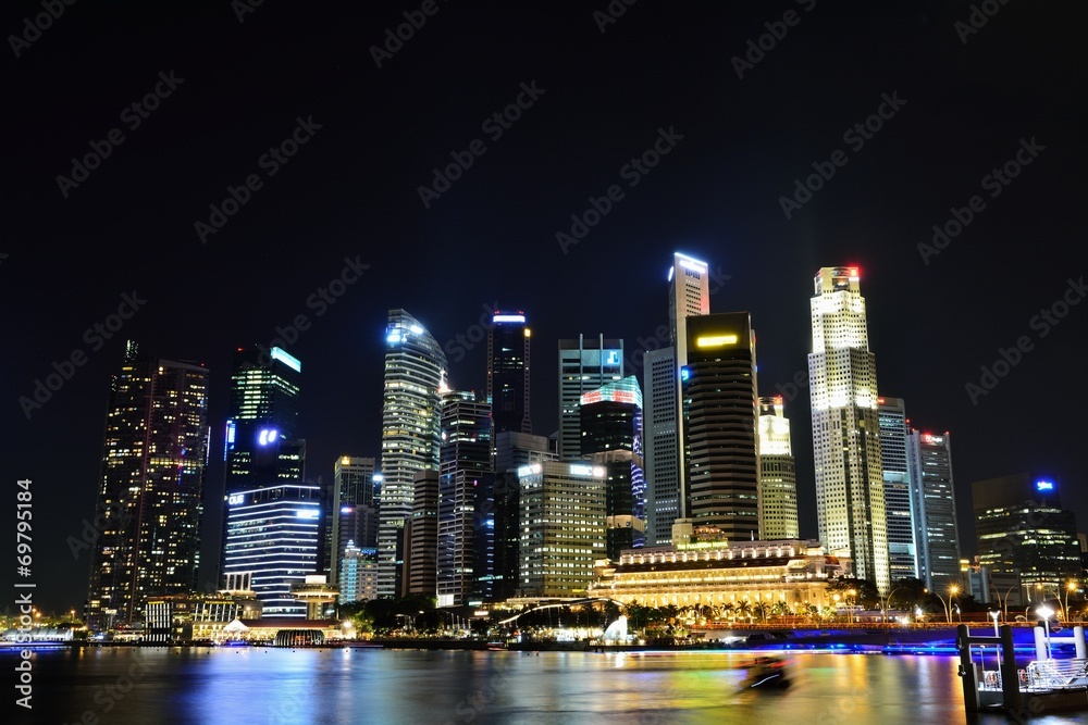 Fototapeta premium Singapore bay area city view