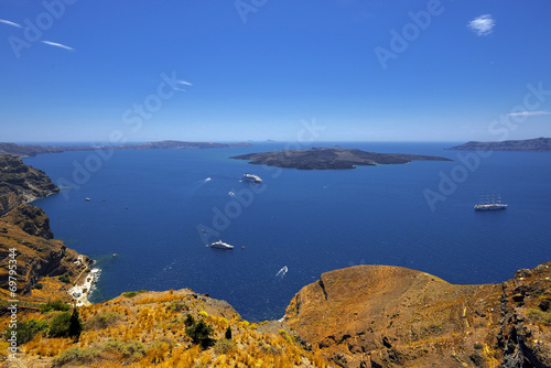 Santorini, Grecja, morze egiejskie © janmiko