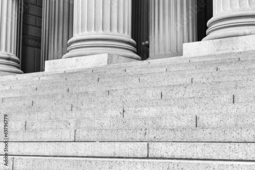 Pillars and Steps in Black and White photo