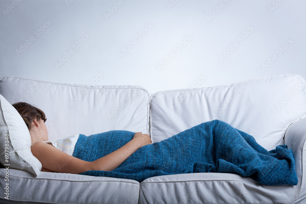 Sleeping pregnant woman