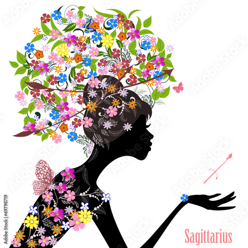 Zodiac sign sagittarius. fashion girl