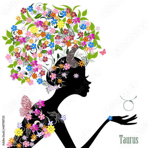 Zodiac sign taurus. fashion girl
