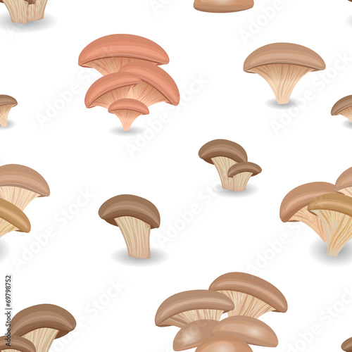 Seamless texture with Edible mushroom oysters photo