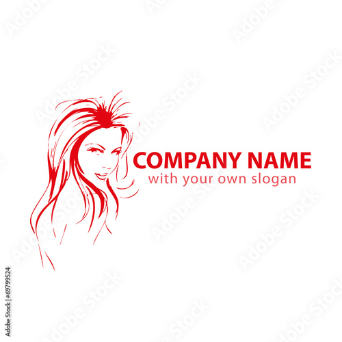 Friseur Kopf Gesicht Logo Silhouette Vektor