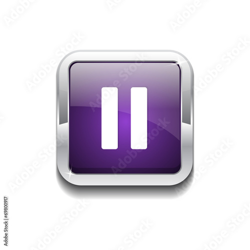 Pause Rounded Corner Vector Purple Web Icon Button