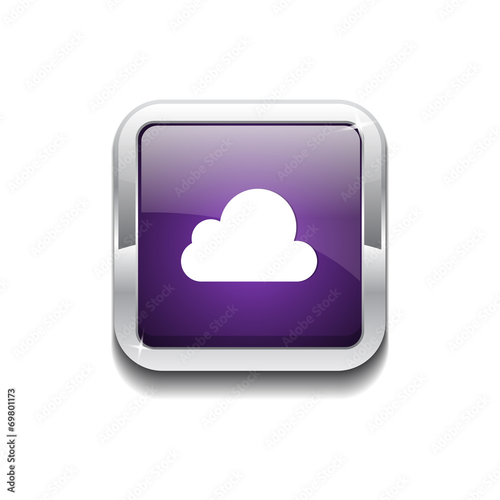 Cloud Rounded Corner Vector Purple Web Icon Button