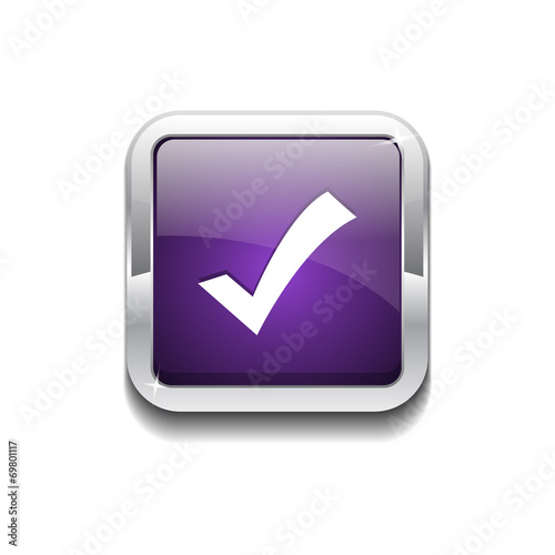 Tick Mark Rounded Corner Vector Purple Web Icon Button