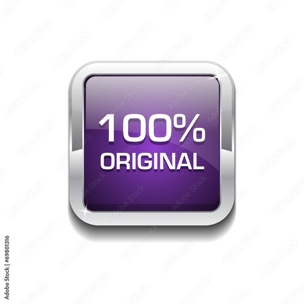 100 Percent Original Glossy Shiny Rounded Corner Vector Button 100 Percent Original Glossy Shiny Rounded Corner Vector Button