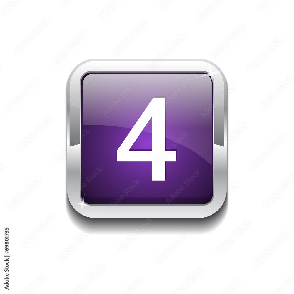4 Number Rounded Corner Vector Purple Web Icon Button 4 Number Rounded Corner Vector Purple Web Icon Button