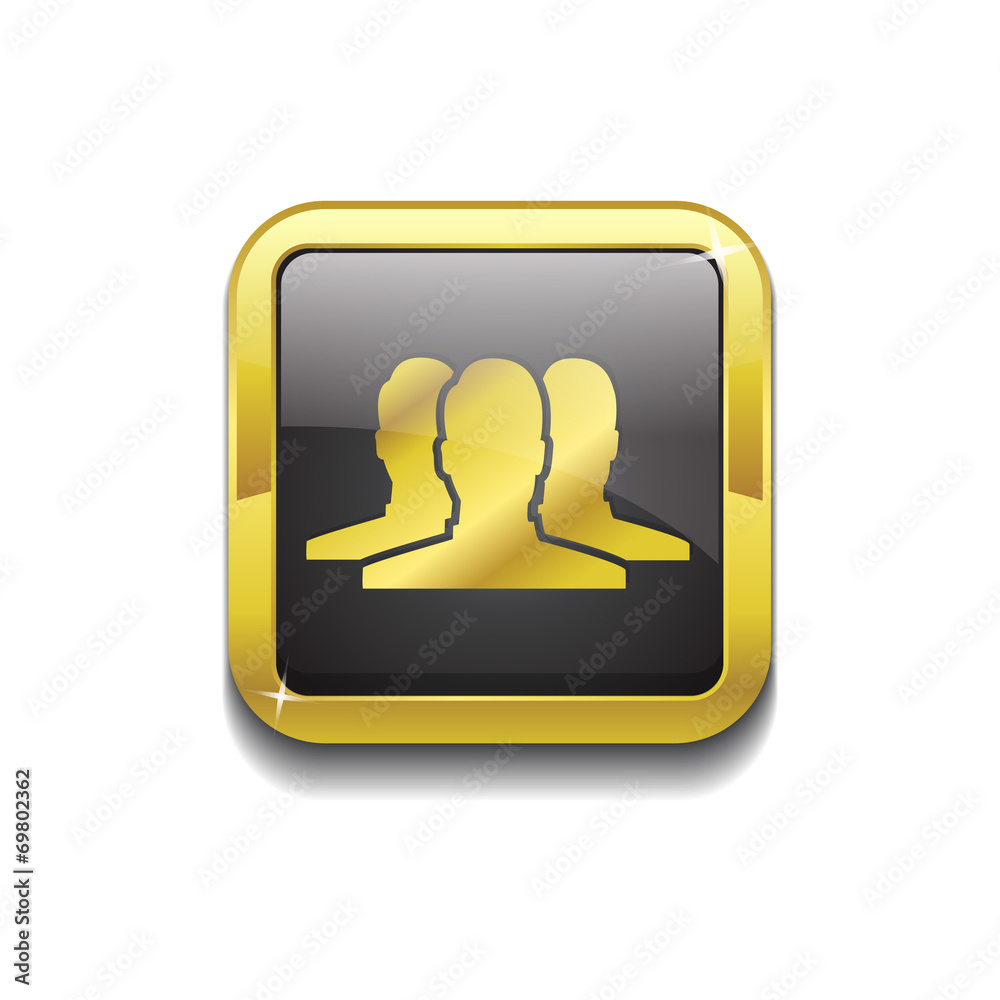 User Square Vector Golden Black Web Icon Button User Square Vector Golden Black Web Icon Button