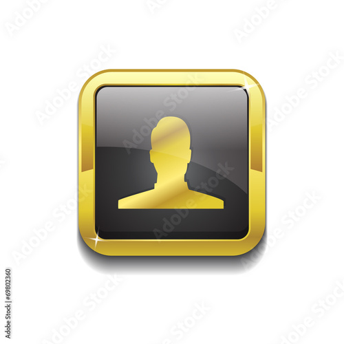 User Square Vector Golden Black Web Icon Button