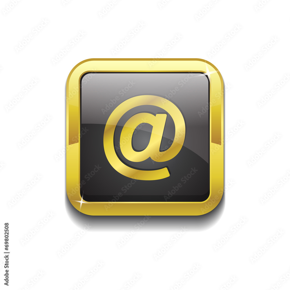 AT Square Vector Golden Black Web Icon Button AT Square Vector Golden Black Web Icon Button