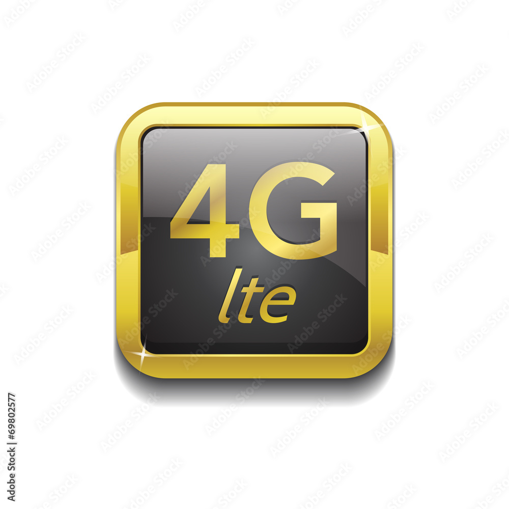 4g Sign Square Golden Black Vector Button Icon 4g Sign Square Golden Black Vector Button Icon