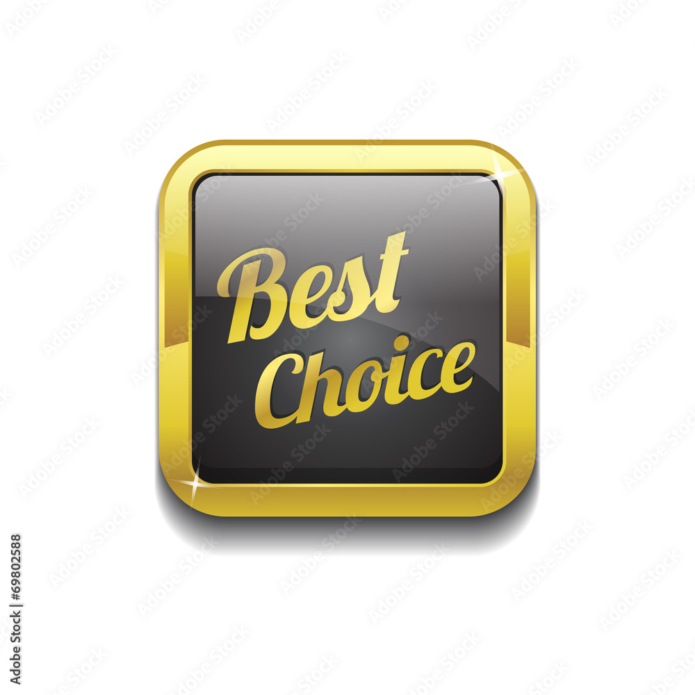 Best Choice Glossy Shiny Square Vector Button Best Choice Glossy Shiny Square Vector Button