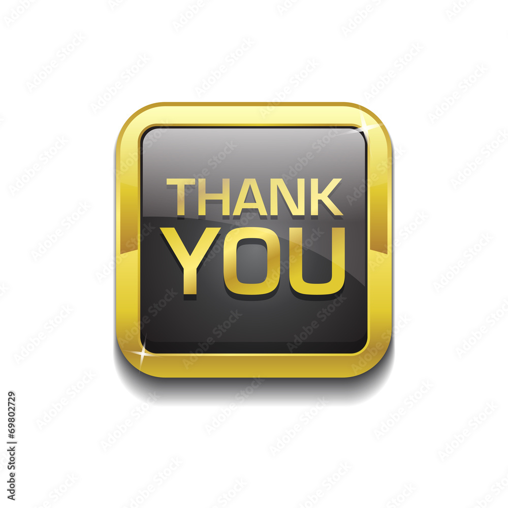 Thank You Glossy Shiny Square Vector Button Thank You Glossy Shiny Square Vector Button