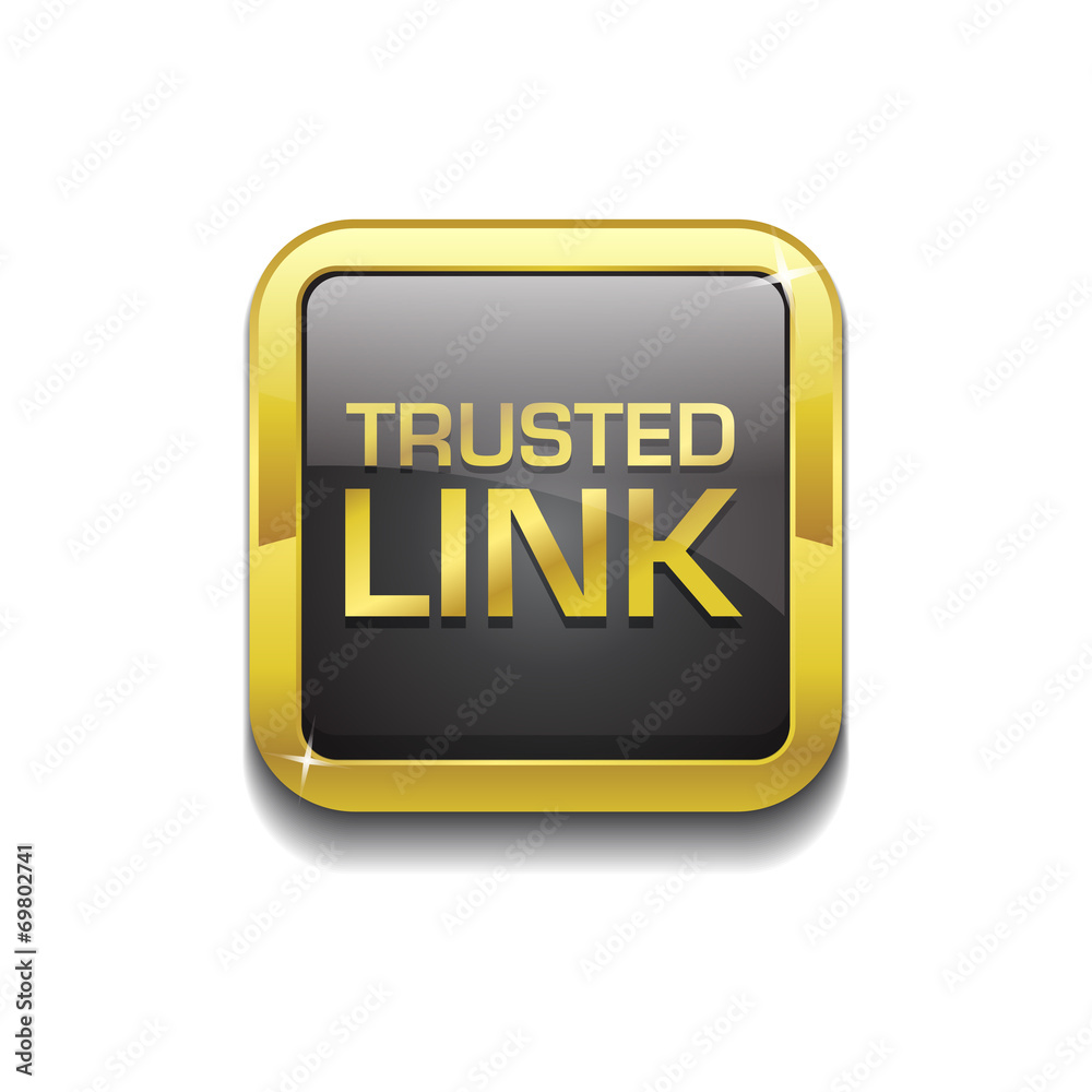 Trusted Link Glossy Shiny Square Vector Button Trusted Link Glossy Shiny Square Vector Button