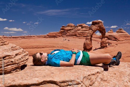 USA - girl in Arches national park photo