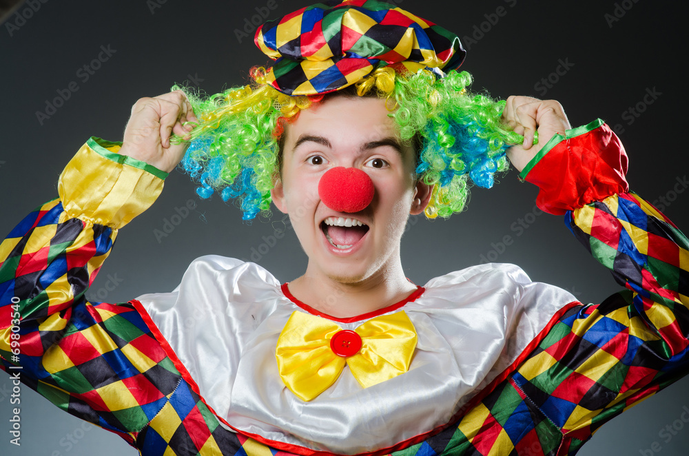 Funny clown in humor concept Funny clown in humor concept