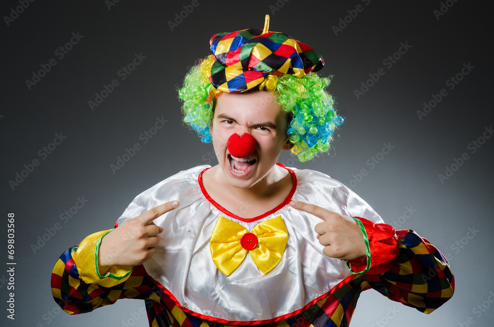 Funny clown in humor concept Funny clown in humor concept