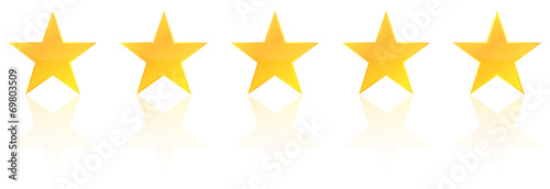Five Star Product Quality Rating With Reflection