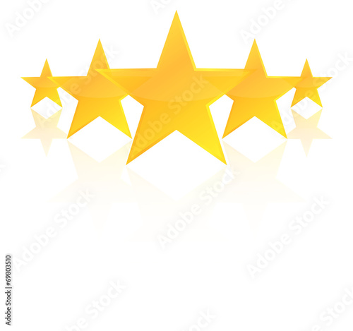 Five Star Product Quality Rating With Reflection